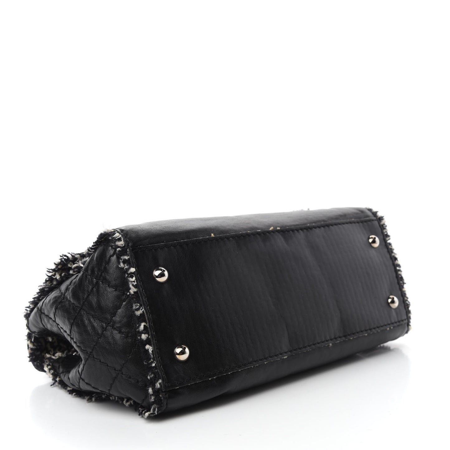 Tweed Calfskin Tweedy Single Flap Black