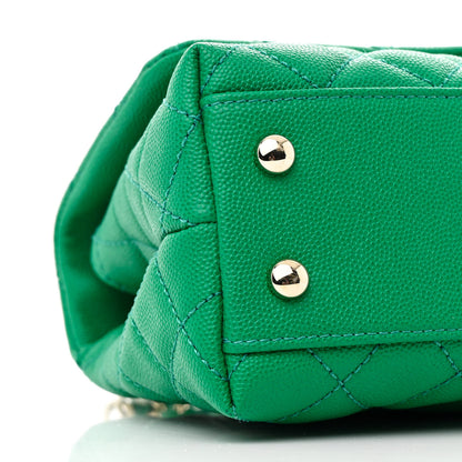 Chanel Caviar Quilted Mini Coco Handle Flap Green 10 of 11