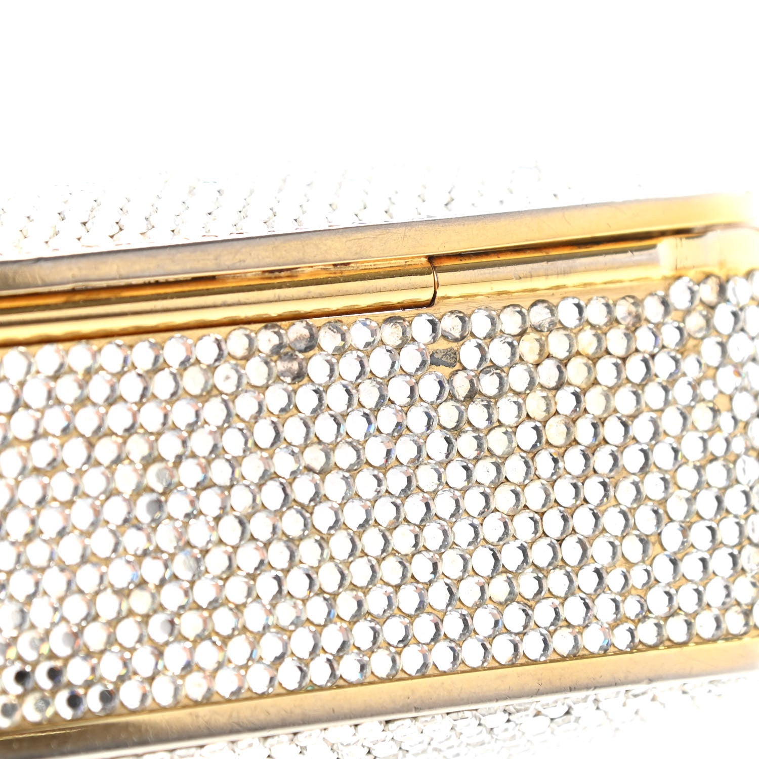 Judith Leiber Crystal Minaudiere Clutch Gold Silver 10 of 11
