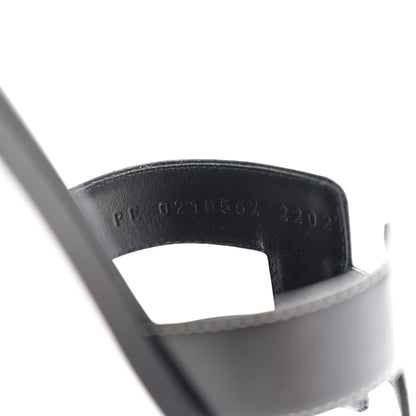 Hermes Box Calfskin Oran Sandals 39 Black 9 of 10