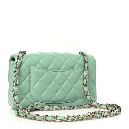 Chanel Lambskin Quilted Mini Rectangular Flap Light Green 3 of 9