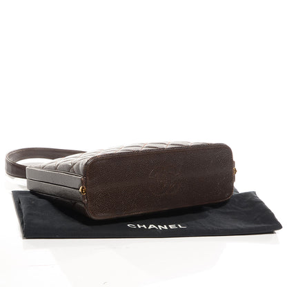 Chanel Caviar Quilted Frame Evening Bag Dark Brown 4 of 7