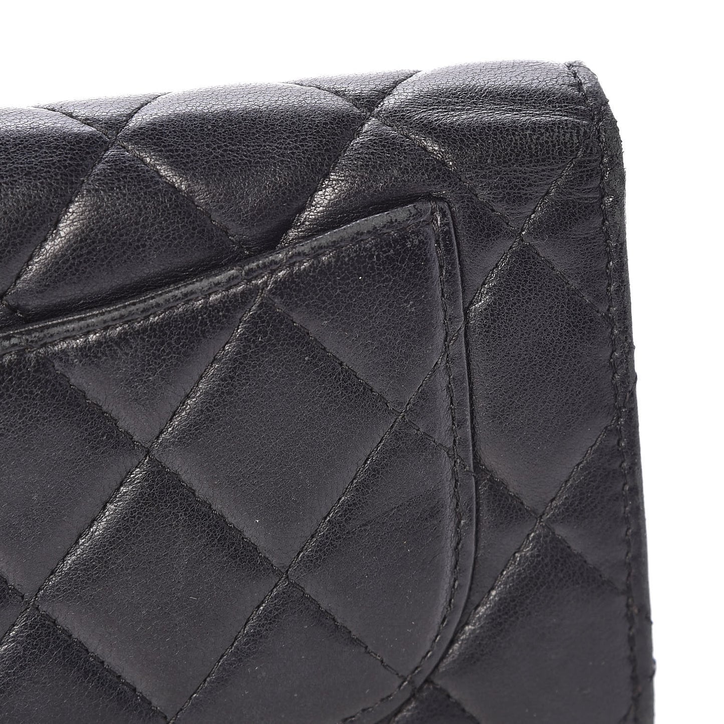 Lambskin Quilted Yen Wallet Black
