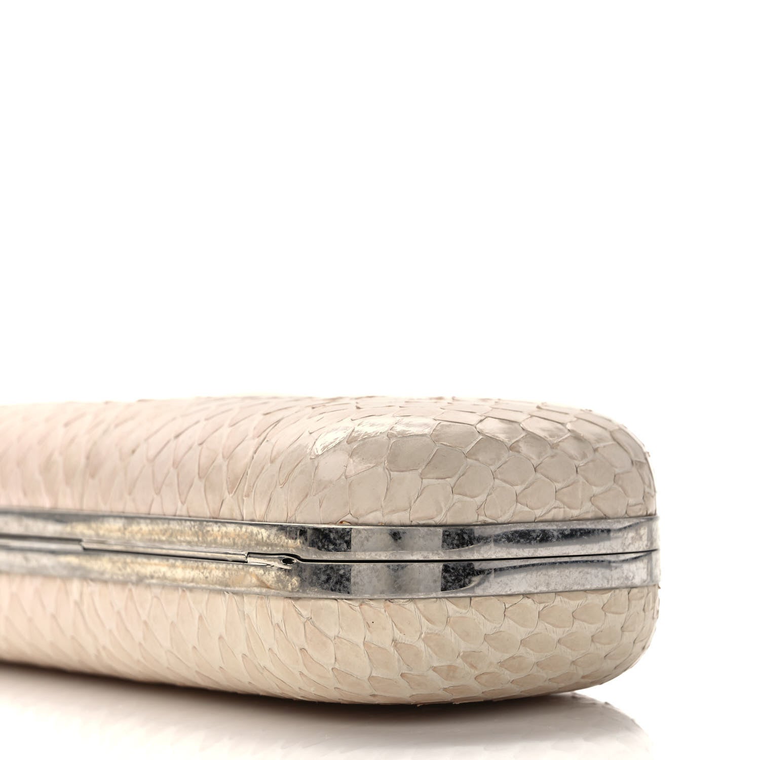 Alexander McQueen Snakeskin Knuckle Box Clutch Beige 9 of 10