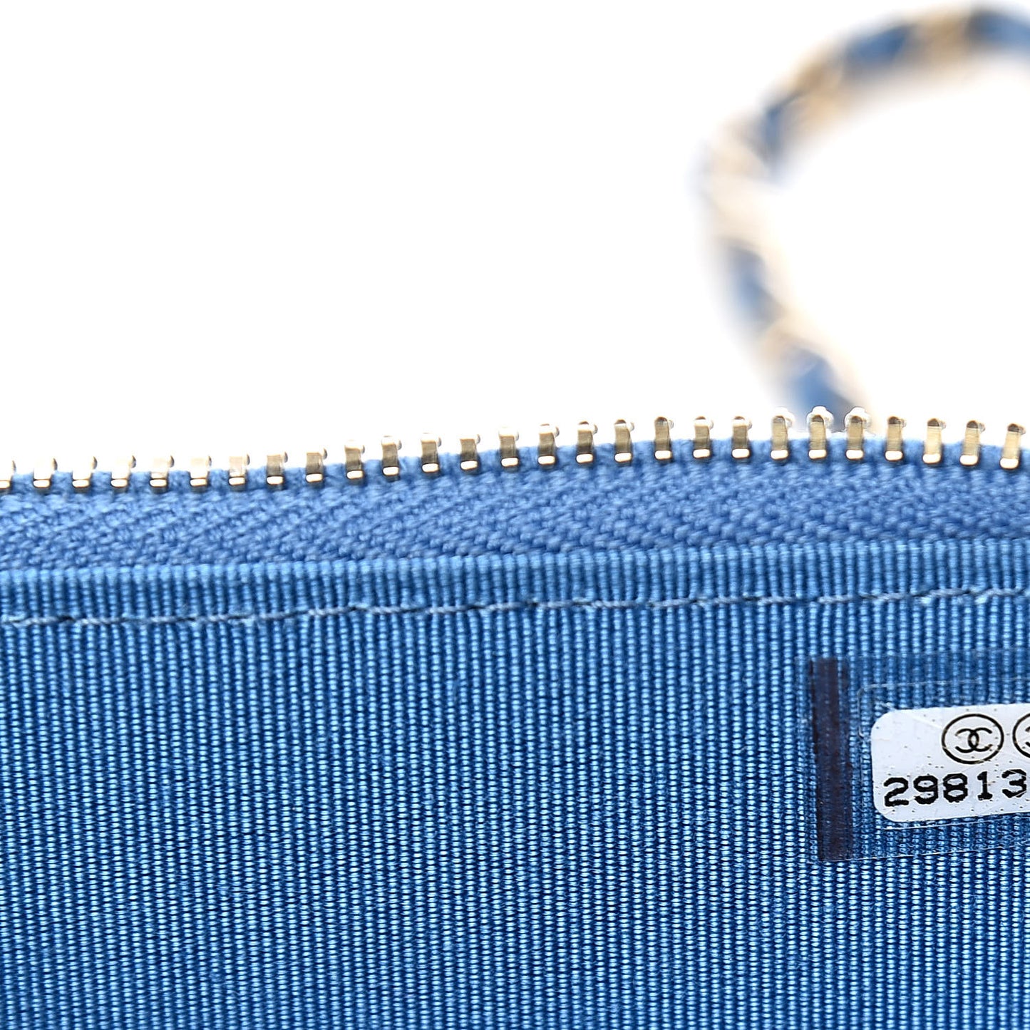Caviar Quilted Mini Vanity Case With Chain Blue