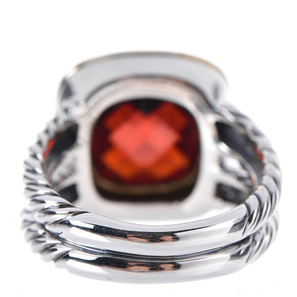 David Yurman Sterling Silver 18K Yellow Gold Diamond Garnet 11mm Albion Ring 54 6.5 3 of 5