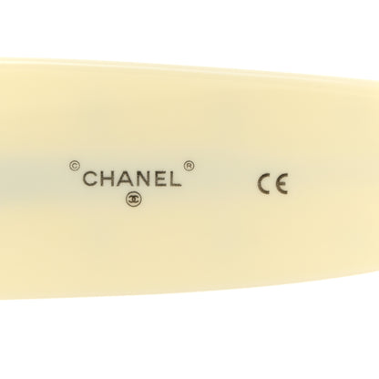 Chanel Acetate Quilted CC Pilot Sunglasses 71465 White Black 6 of 8