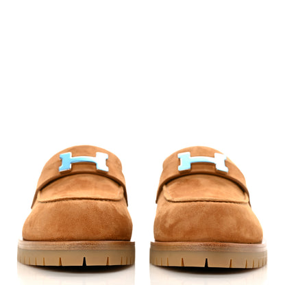 Hermes Suede Goatskin Faubourg Loafers 37 Naturel 2 of 10