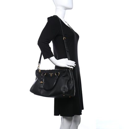 Prada Soft Calfskin Tote Black 2 of 12