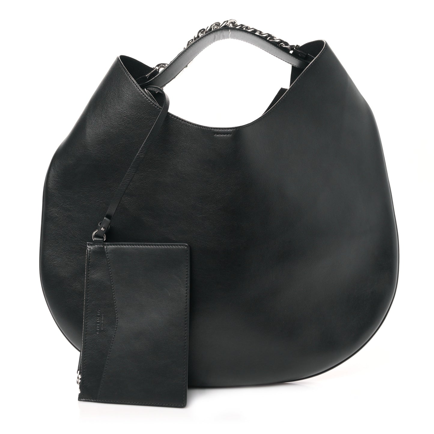 Calfskin Medium Infinity Hobo Bag Black