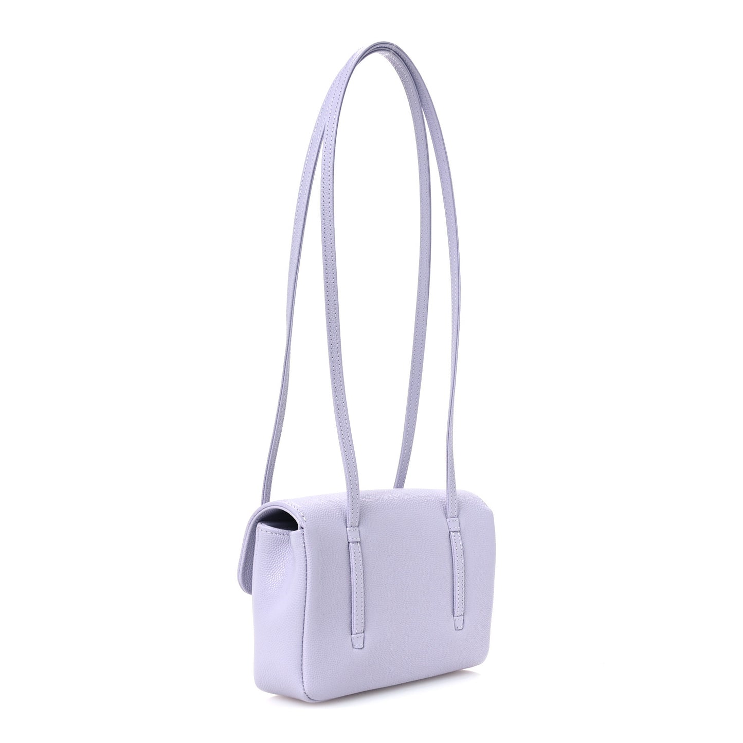Shiny Caviar Mini Preppy Coco Shoulder Bag Purple