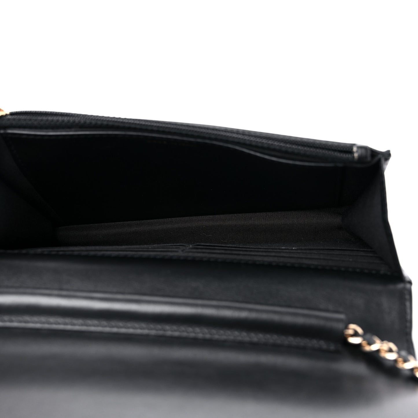 Caviar Camellia Embossed Wallet On Chain WOC Black