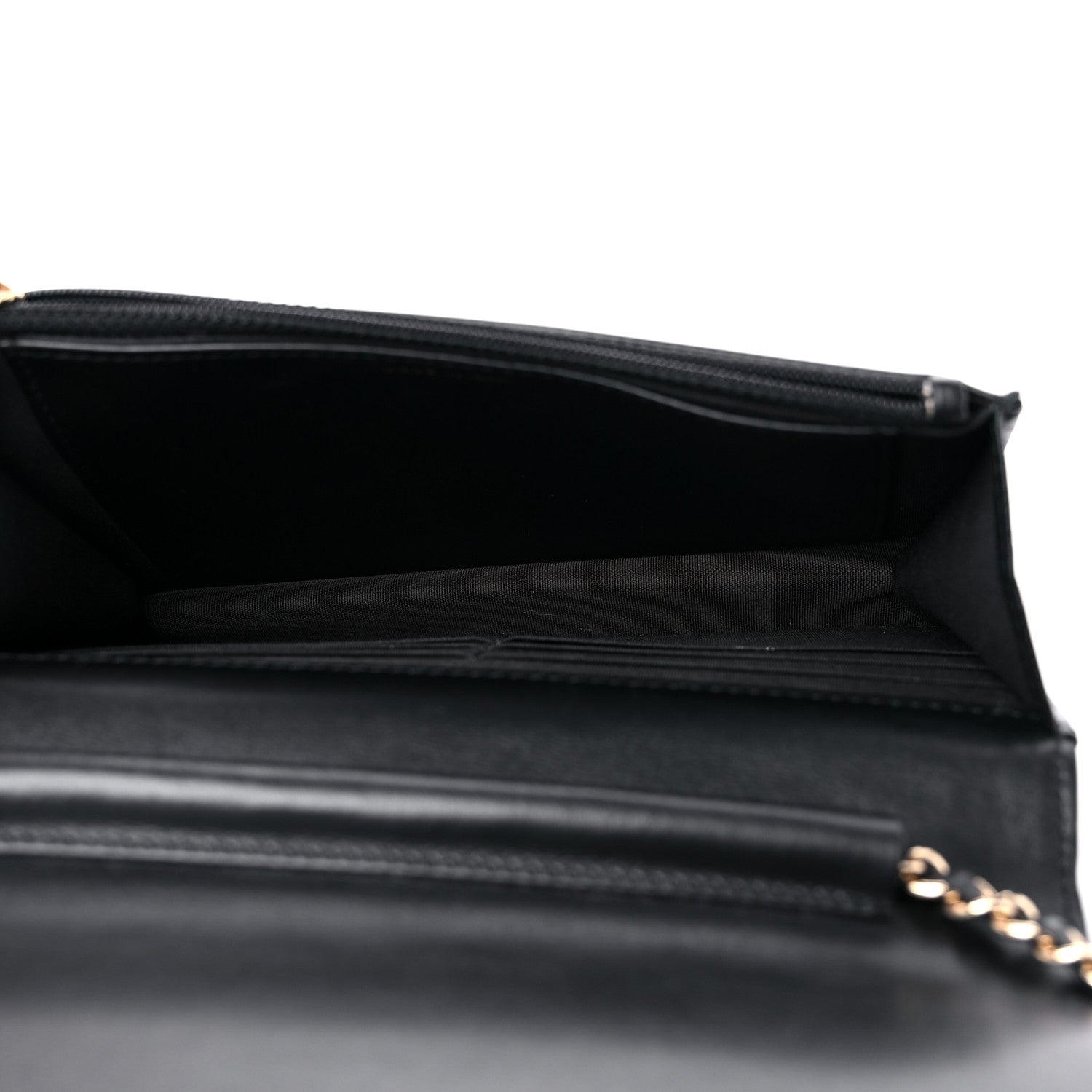 Chanel Caviar Camellia Embossed Wallet On Chain WOC Black 4 of 11