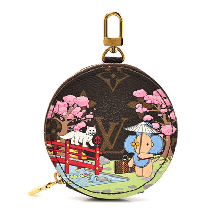 Louis Vuitton Monogram 2021 Christmas Animation Japanese Garden Round Coin Purse Wisteria Pink 1 of 7