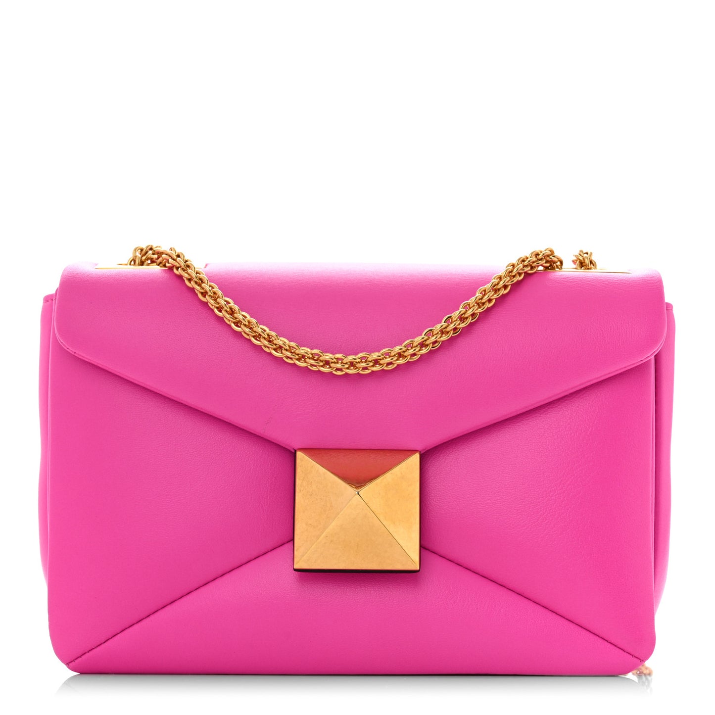 Nappa One Stud Chain Clutch Pink PP