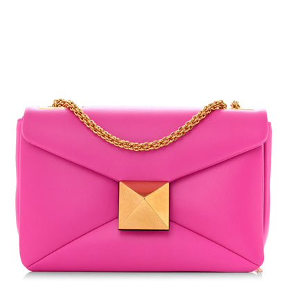 Valentino Garavani Nappa One Stud Chain Clutch Pink PP 1 of 10
