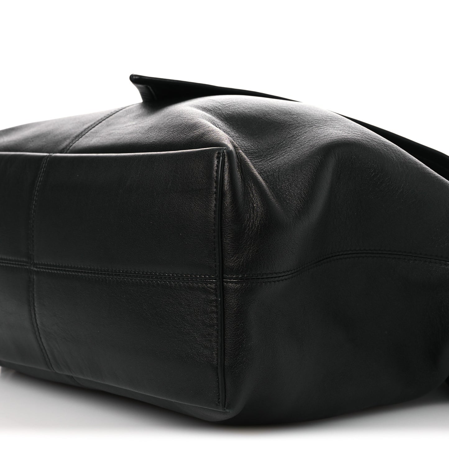 Silky Calfskin Medium Sawyer Messenger Bag Black