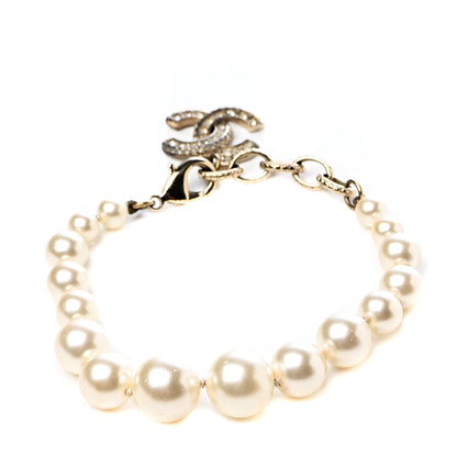 Chanel Crystal Pearl CC Bracelet Gold 3 of 4