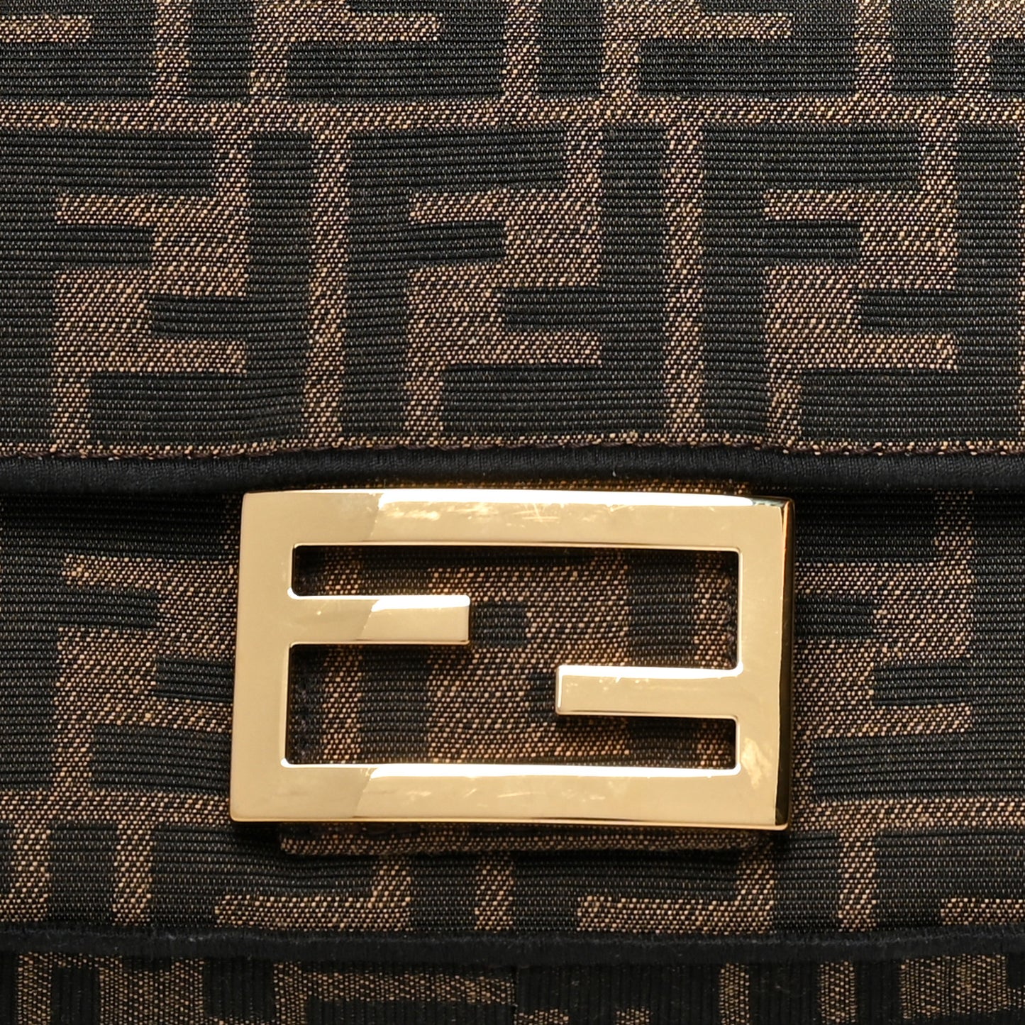 Fabric Jacquard FF 1974 Mini Baguette Tobacco Moro Black