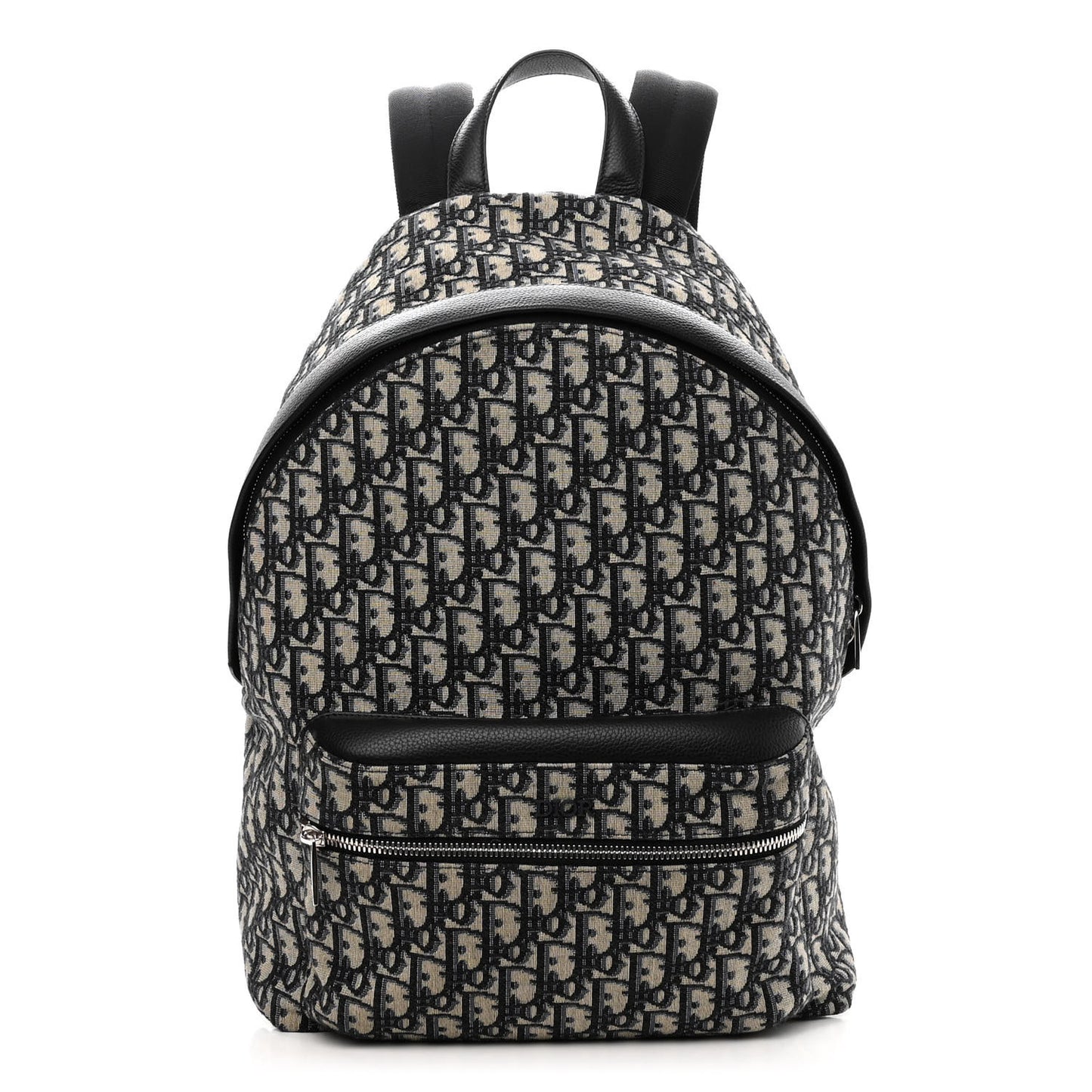 Oblique Calfskin Rider Backpack Beige Black