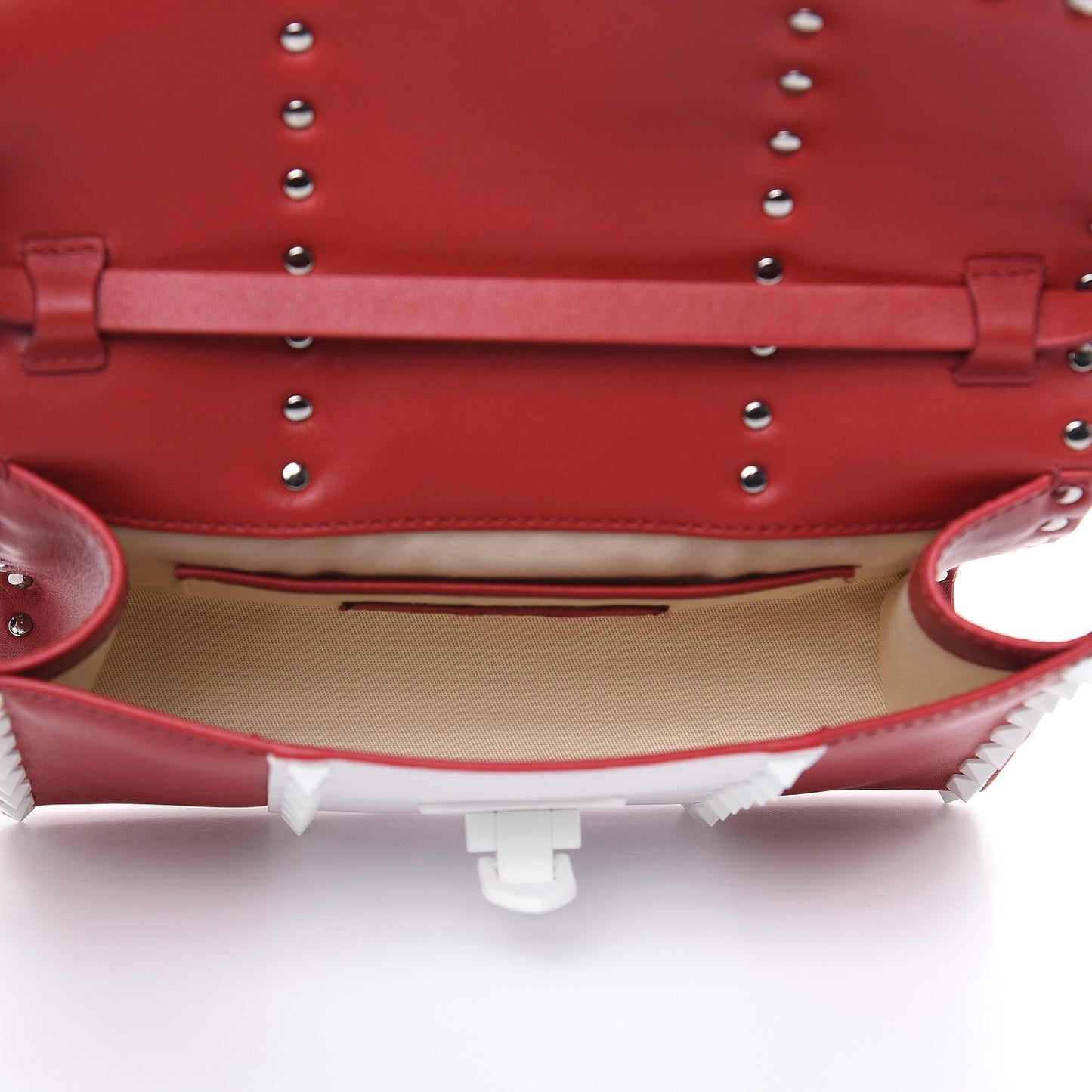 Vitello Colorblock Medium Free Rockstud Flip Lock Crossbody Bag Rosso Valentino Optic White