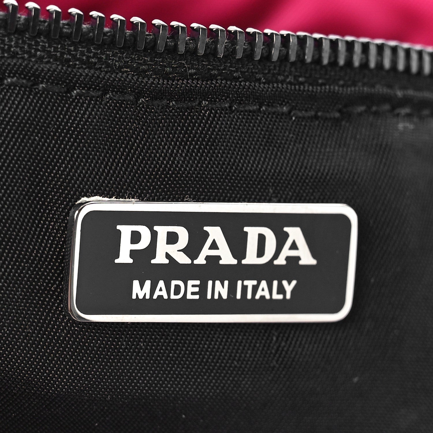 Prada Tessuto Nylon Soft Padded Medium Chain Clutch Bag Fuxia 6 of 8