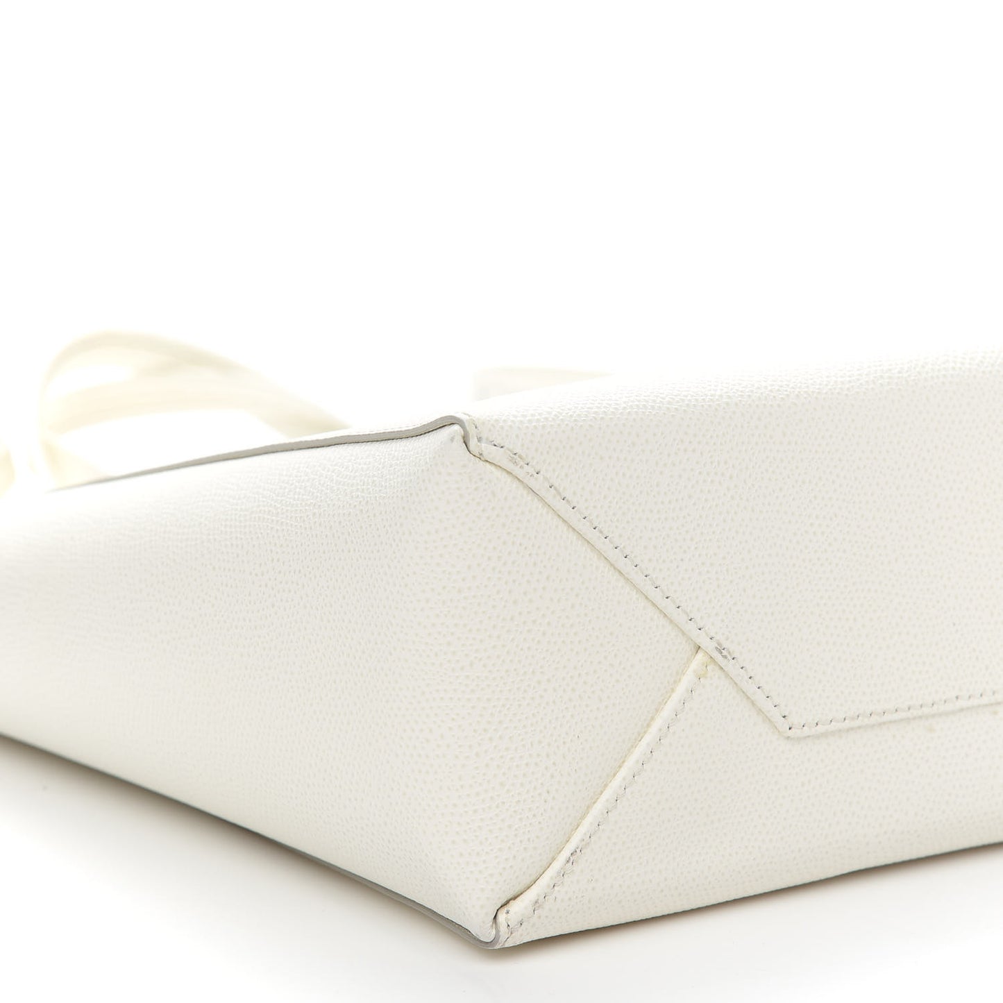 Grained Calfskin Small Vertical Cabas Cream