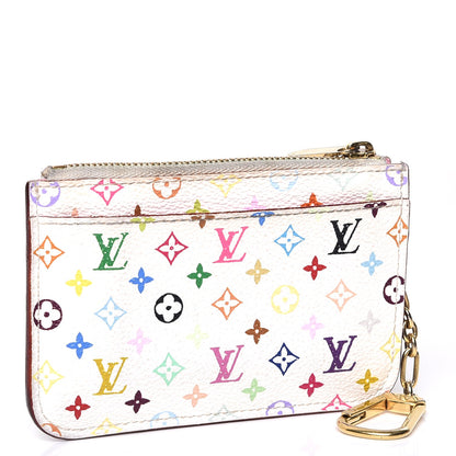 Louis Vuitton Monogram Multicolor Key Pouch White Litchi 3 of 9