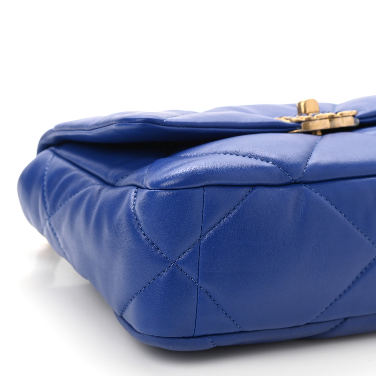 Lambskin Quilted Medium Chanel 19 Flap Blue