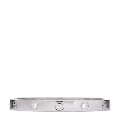 Cartier 18K White Gold 4 Diamond LOVE Bracelet 16 1 of 4
