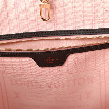 Louis Vuitton Damier Ebene Neo Neverfull MM Rose Ballerine 9 of 11