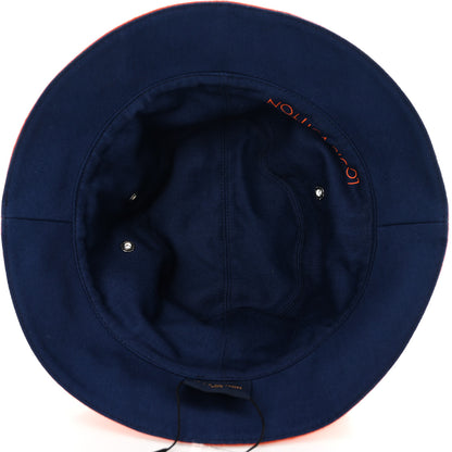 Louis Vuitton Monogram Denim Transformable Bob Bucket Hat 58 Blue Orange 5 of 8