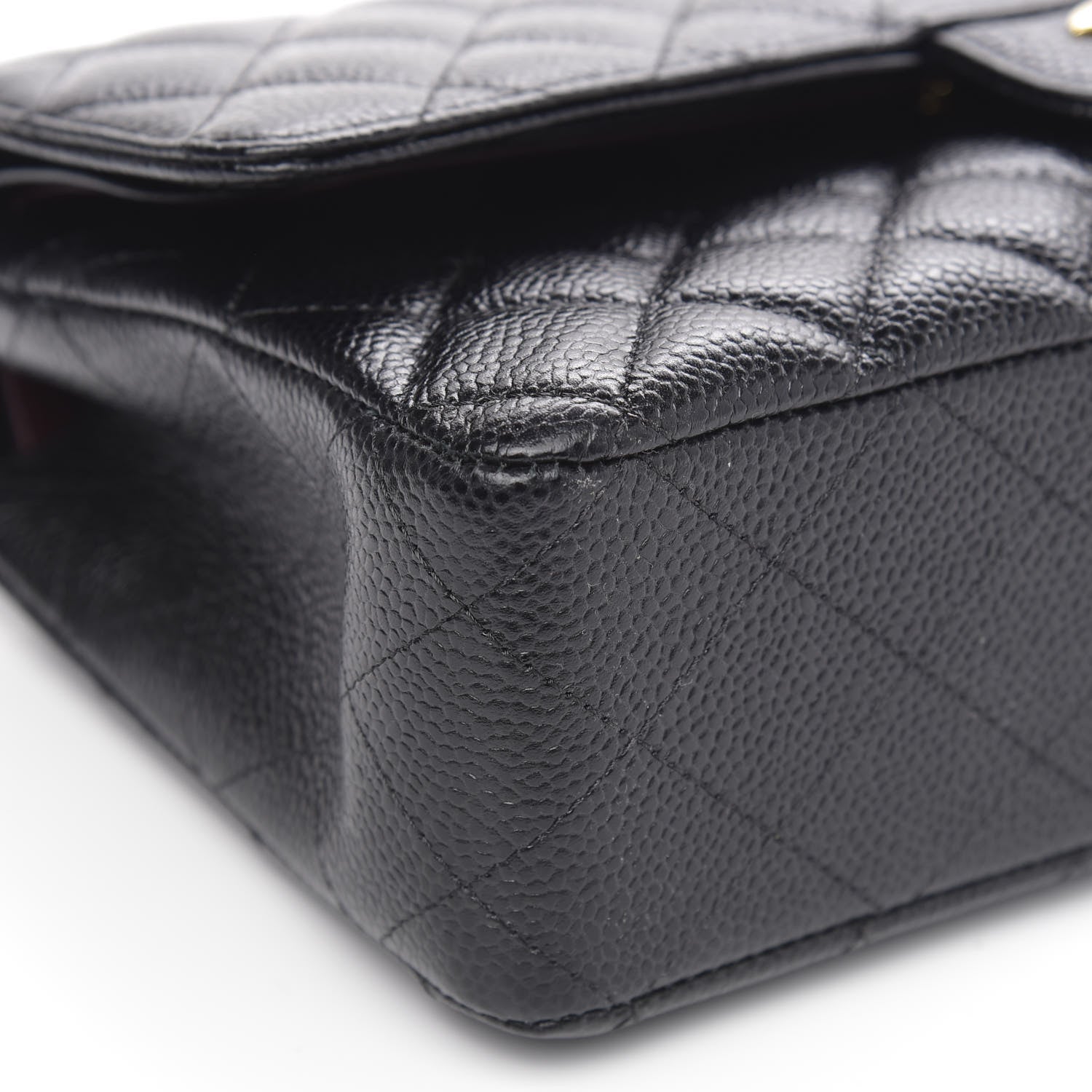 Chanel Caviar Quilted Medium Double Flap Black 9 of 10