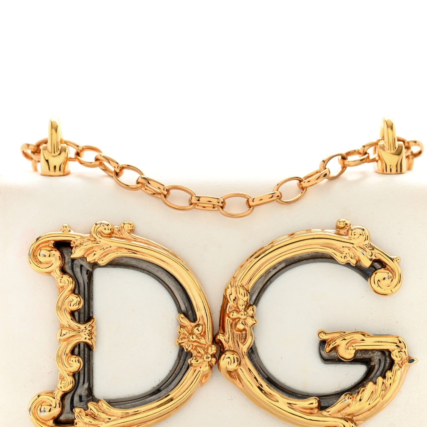 Calfskin Micro DG Girls Shoulder Bag White