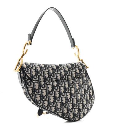 Christian Dior Oblique Saddle Bag Blue 3 of 10