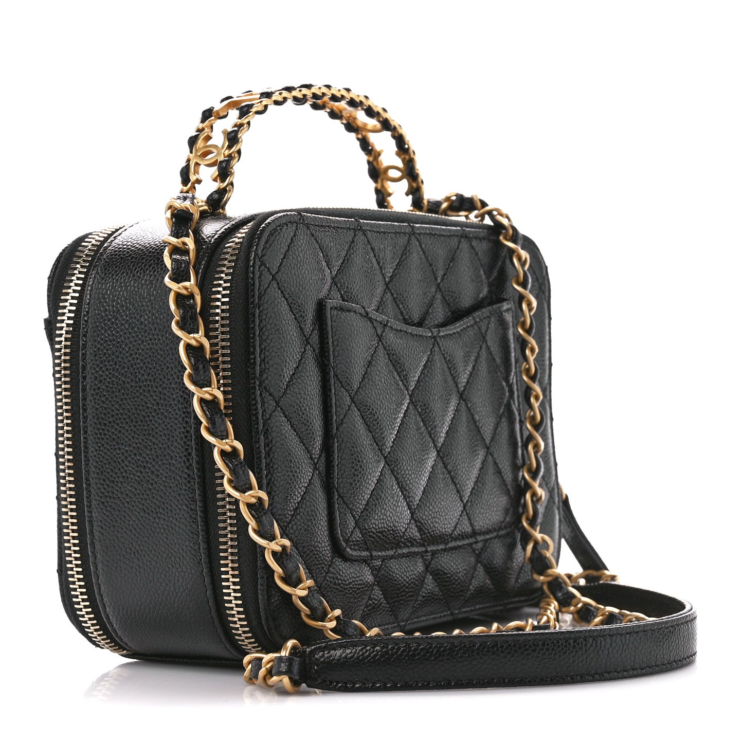 Caviar Quilted Small Pick Me Up Vanity Case Black