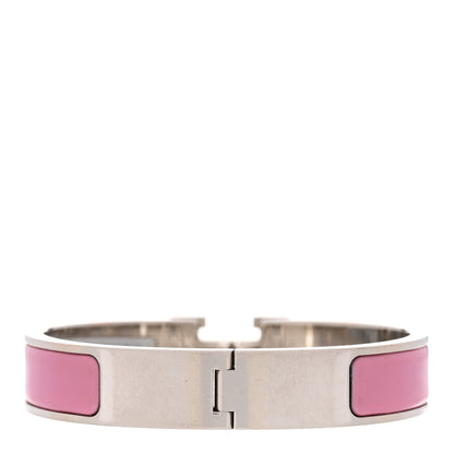 Hermes Enamel Narrow Clic Clac H Bracelet PM Rose Flamingo 3 of 4