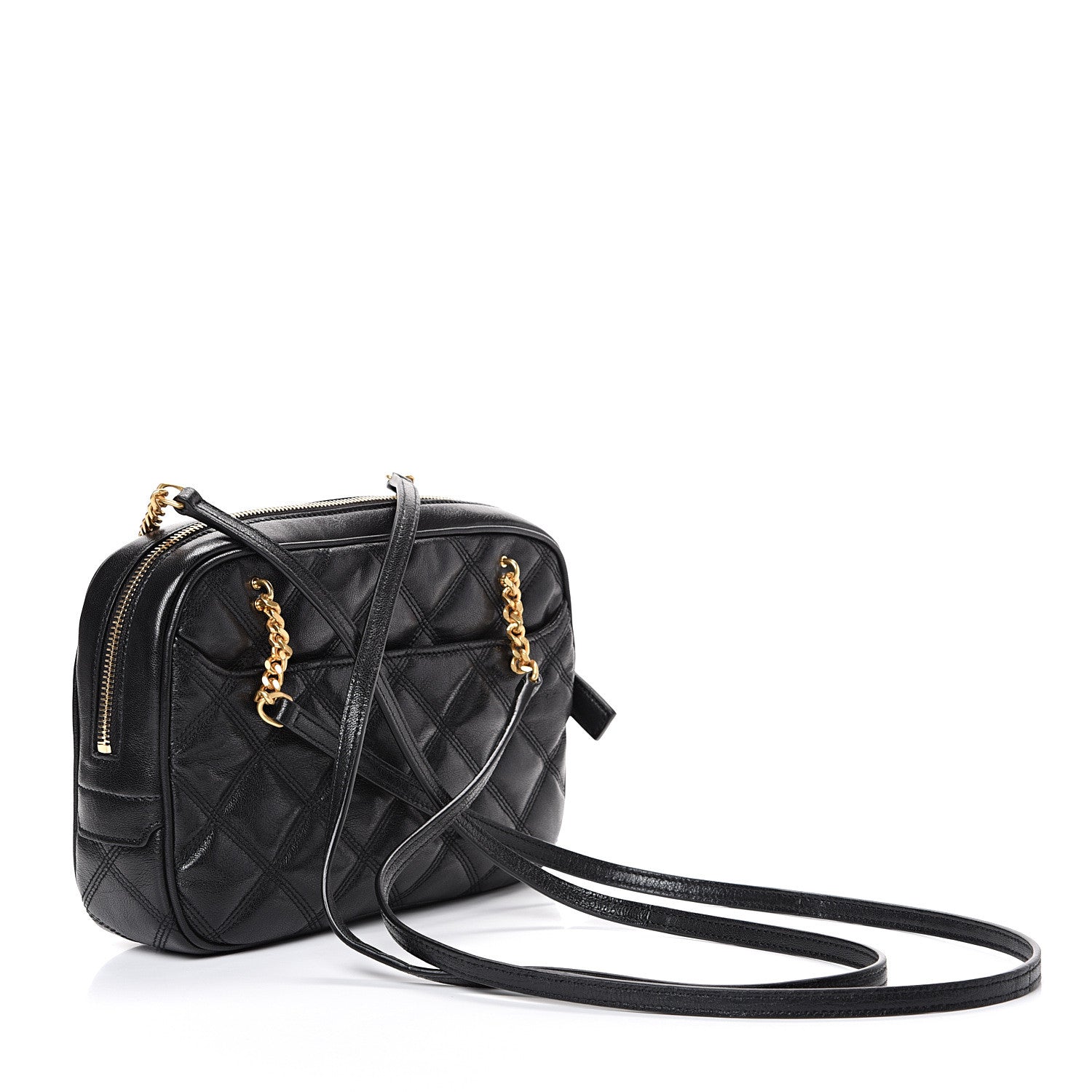 Saint Laurent Lambskin Quilted Becky Camera Shoulder Bag Black 2 of 10