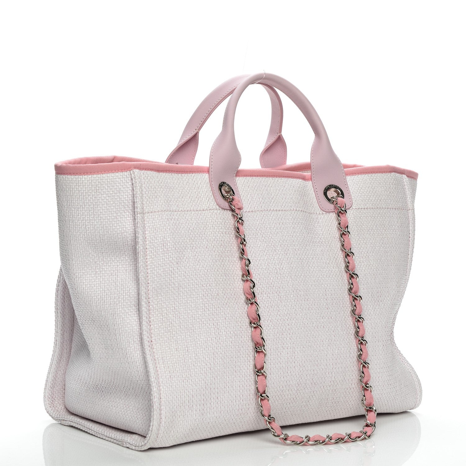 Chanel Canvas Large Deauville Tote Pink 3 of 8