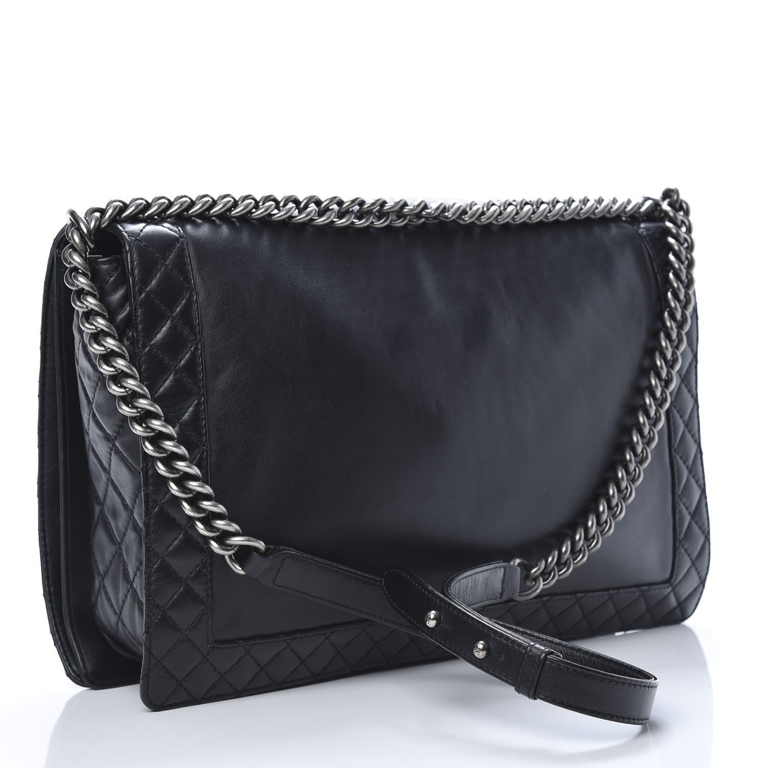 Chanel Calfskin Enchained XL Boy Flap Black 3 of 12