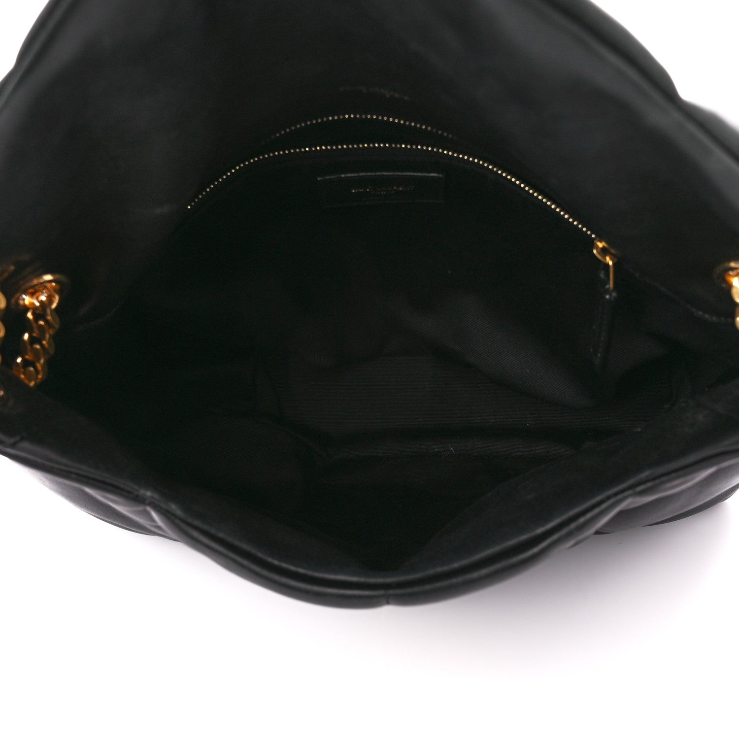 Saint Laurent Lambskin Quilted Medium Loulou Puffer Monogram Chain Satchel Black 4 of 10