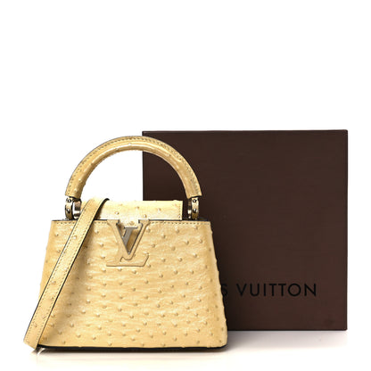 Louis Vuitton Iridescent Ostrich Capucines Mini Yellow 10 of 10