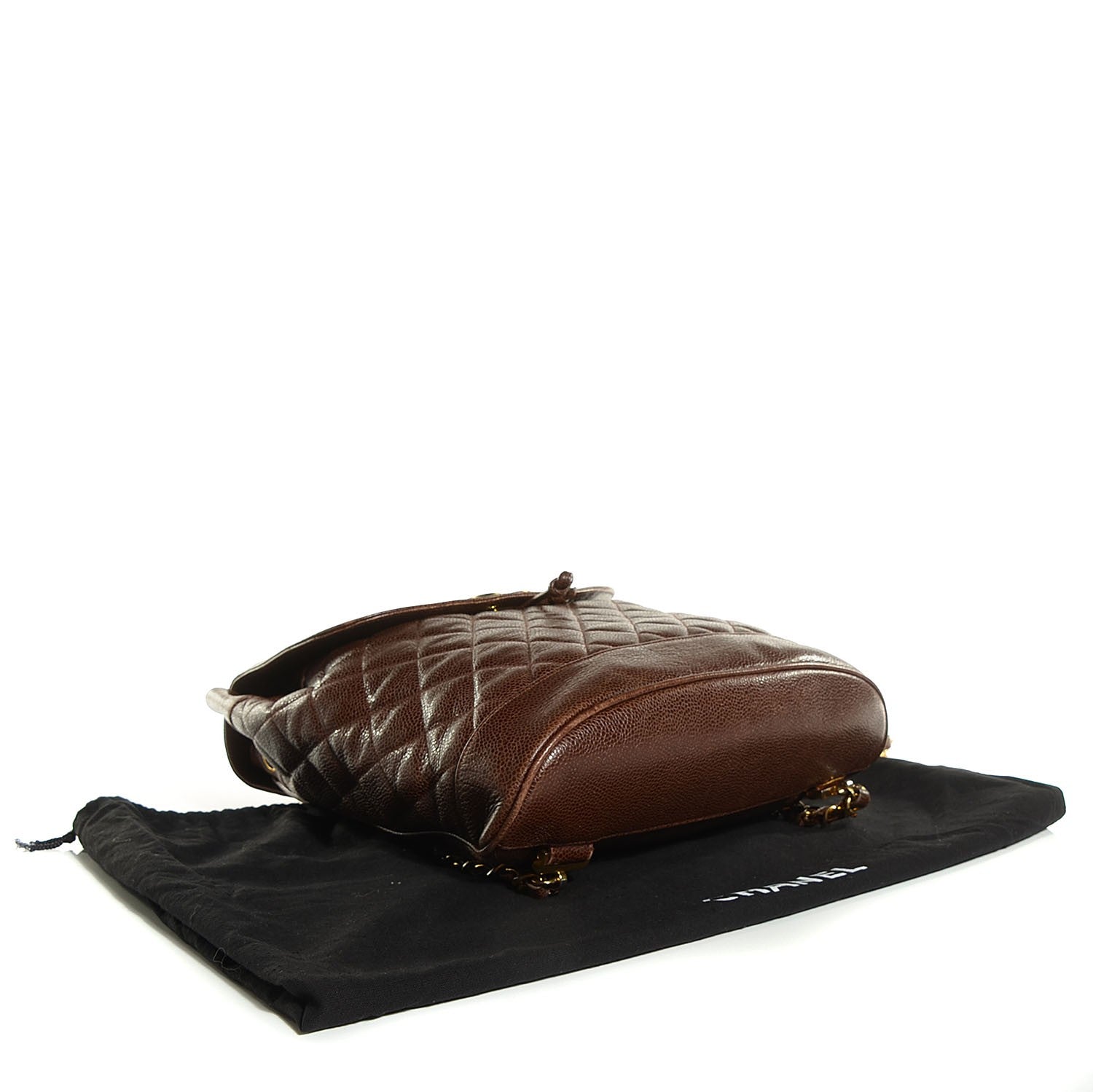 Chanel Caviar Quilted Drawstring Backpack Brown 4 of 8