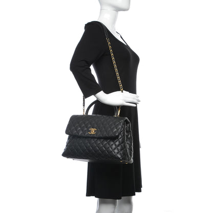 Chanel Caviar Quilted Medium Coco Handle Flap Black 2 of 9