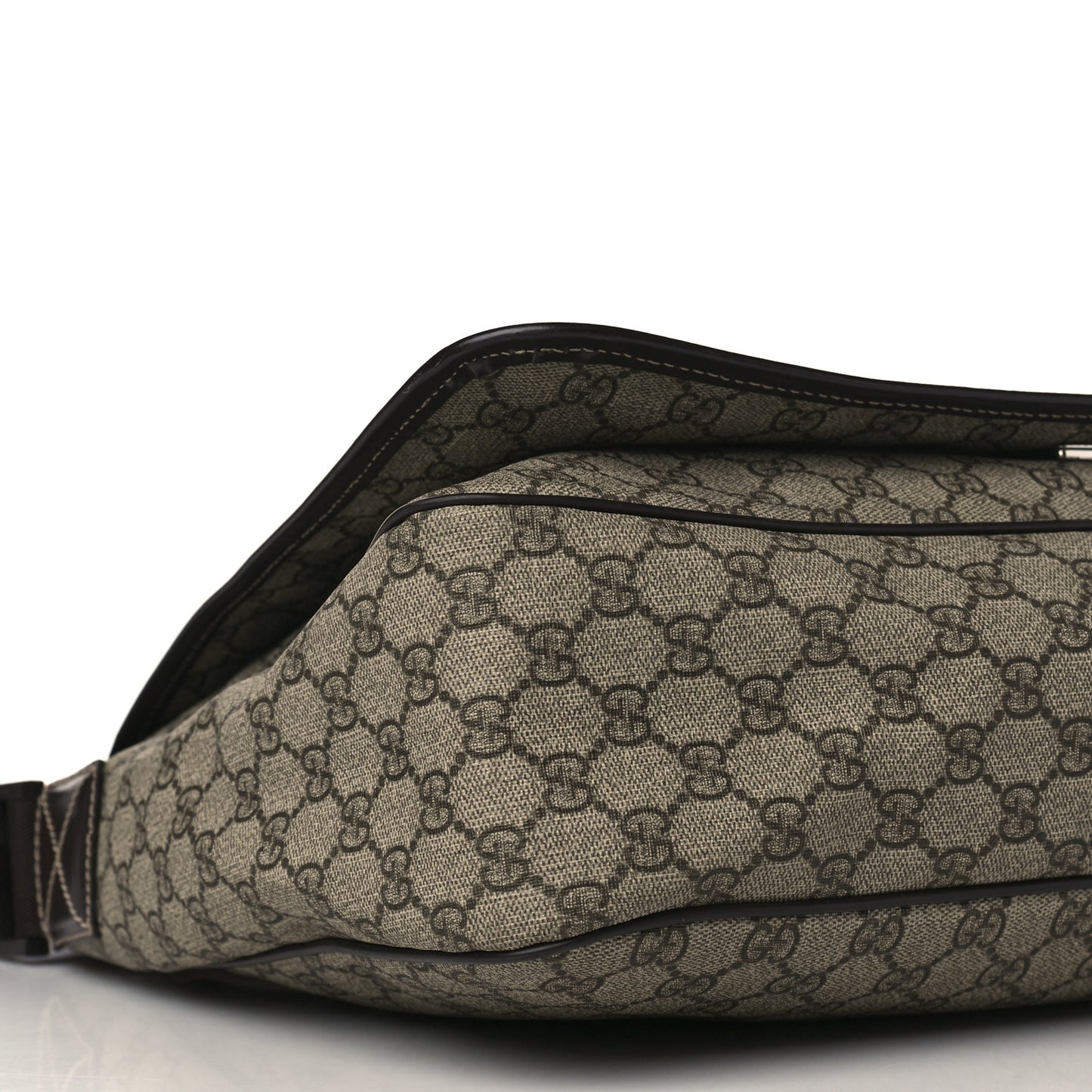 GG Plus Monogram Large Interlocking G Flap Messenger Bag Beige Dark Brown