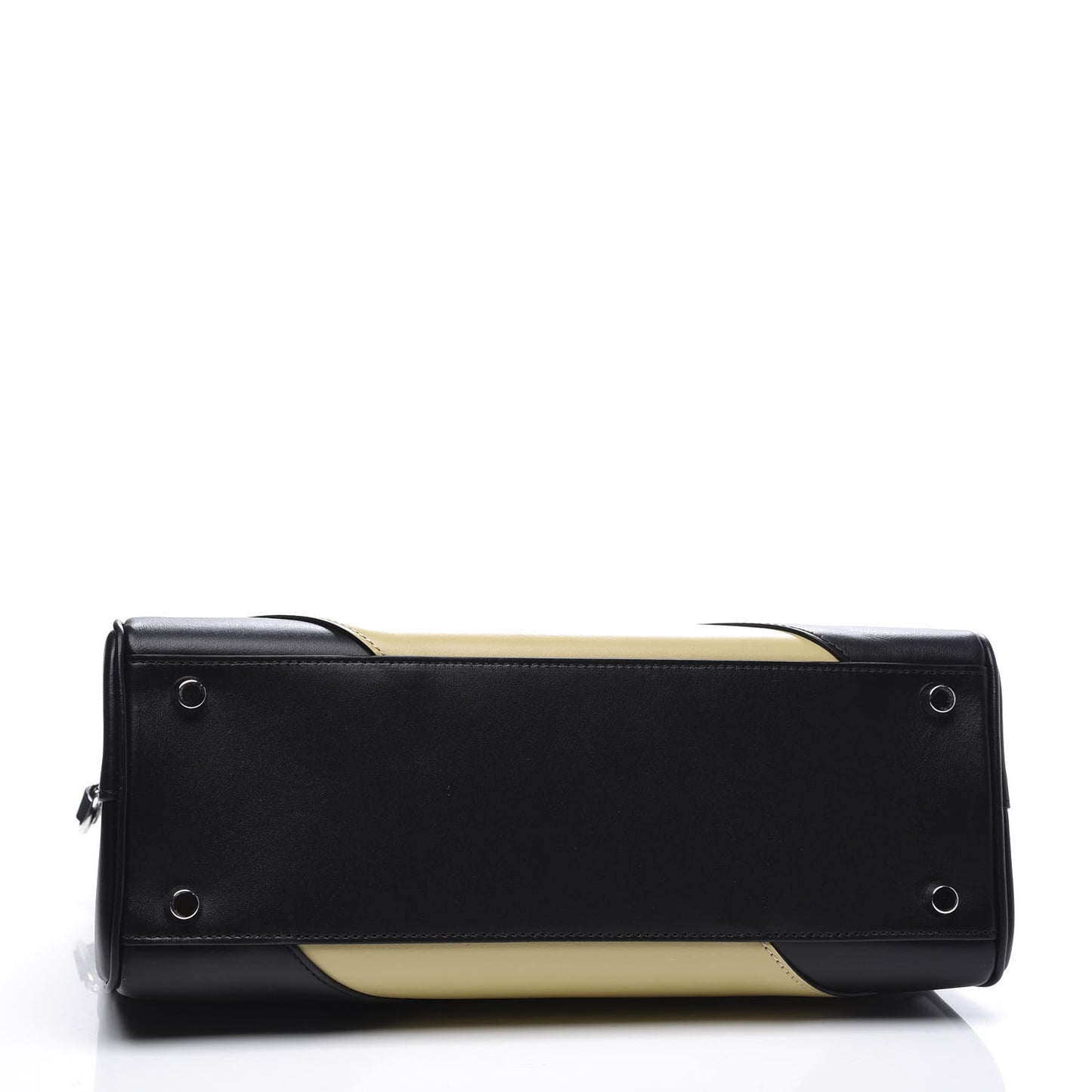 Smooth Calfskin Diagonal Striped Small Zumi Top Handle Bag Black Beige