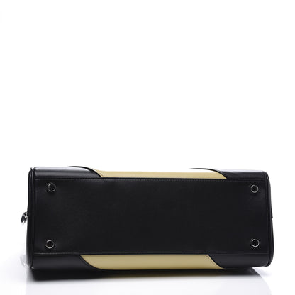 Gucci Smooth Calfskin Diagonal Striped Small Zumi Top Handle Bag Black Beige 3 of 11