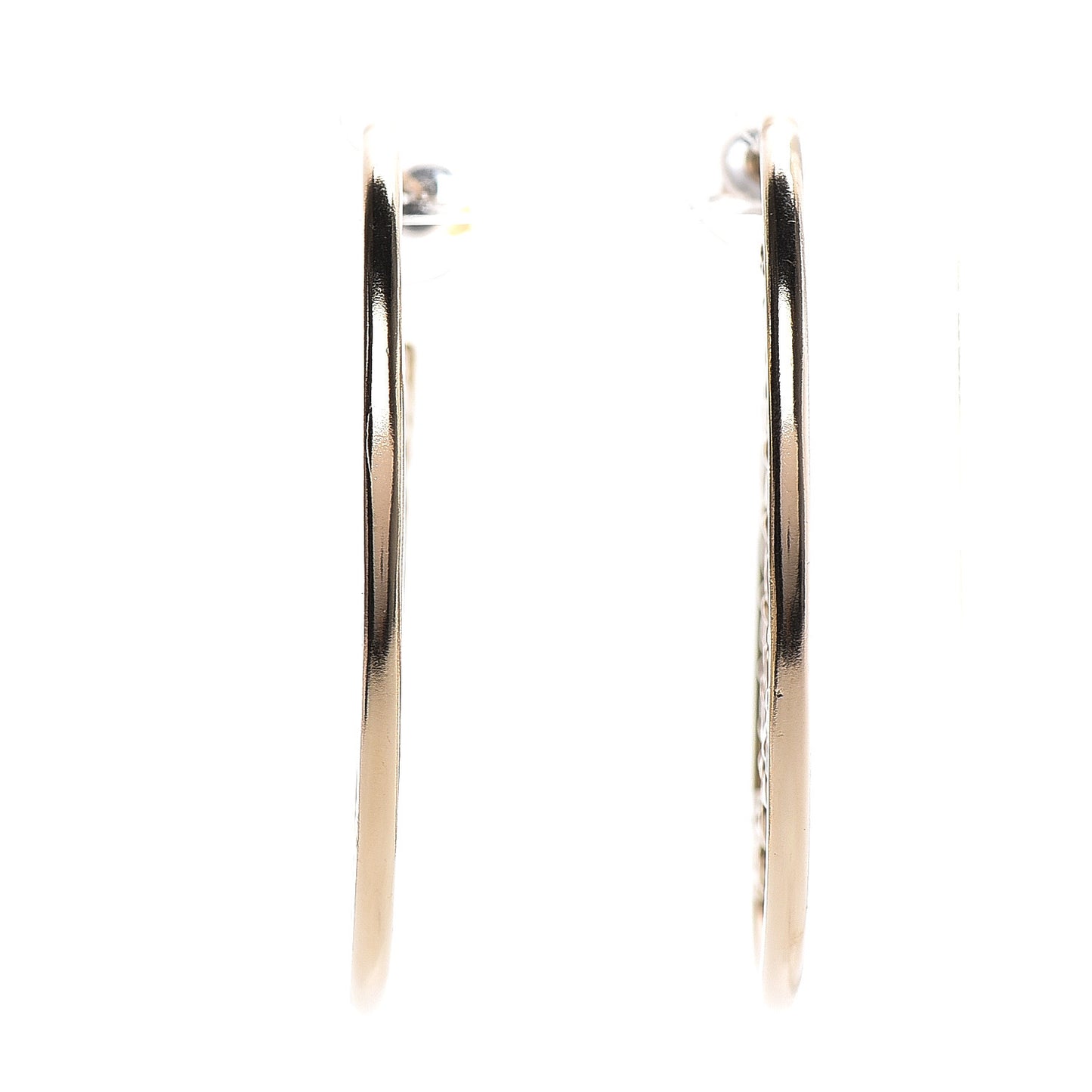 Crystal High Society CC Hoop Earrings Gold