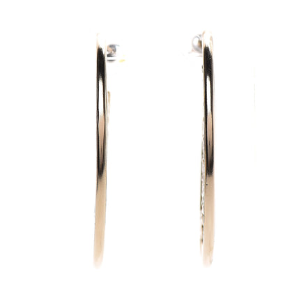 Chanel Crystal High Society CC Hoop Earrings Gold 1 of 5