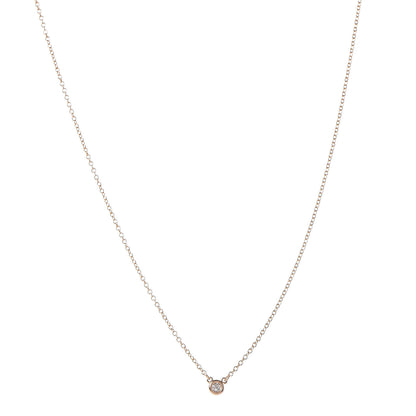 Tiffany 18K Rose Gold Diamond .03ct Elsa Peretti Diamonds by the Yard Pendant Necklace 1 of 8